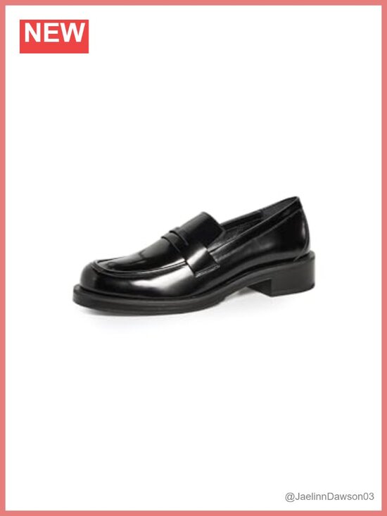 Shoes - Stuart Weitzman Women's Palmer Bold Loafers - Leather Rubber Sole Penny Strap
